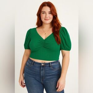 Shein Green Curve Crop Top Size 1X Large